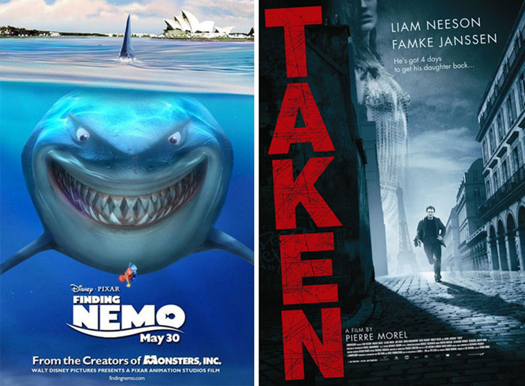 unrelated movies described same sentence