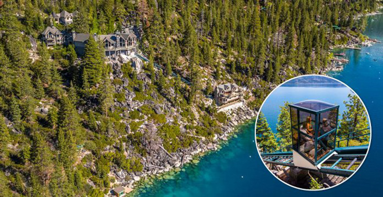 Lake Tahoe Dream Home Costing $75M Has Two Glass Funiculars