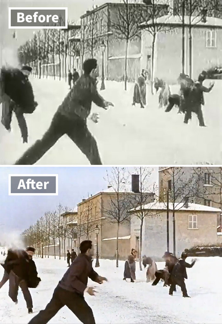 snowball fight film 1896