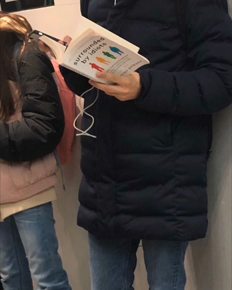 subway book reading