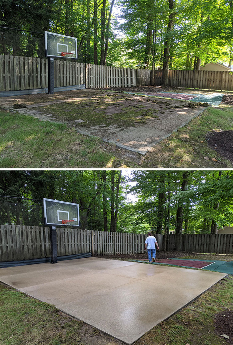 before after pressure washing