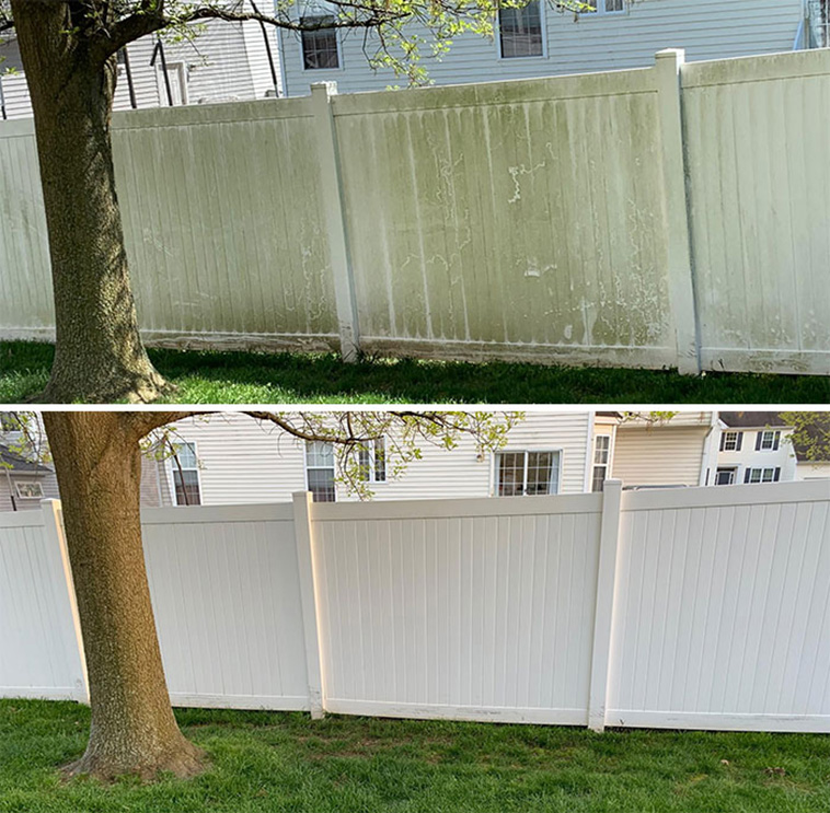 before after pressure washing