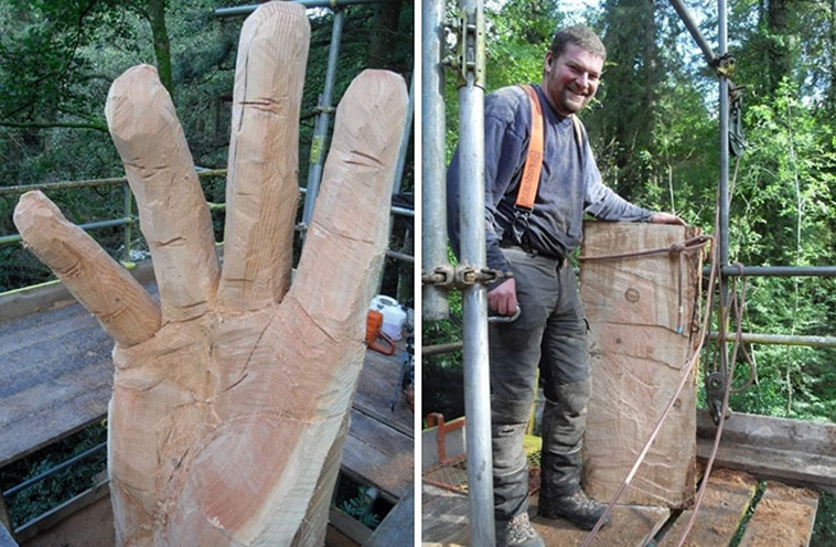 tree hand sculpture