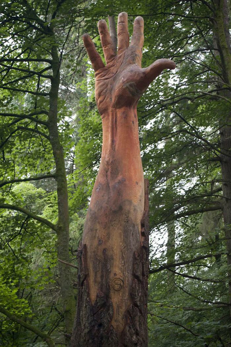 tree hand sculpture