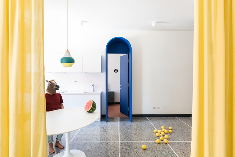 Surreal Colorful Interior: Retroscena Apartment by La Macchina Studio