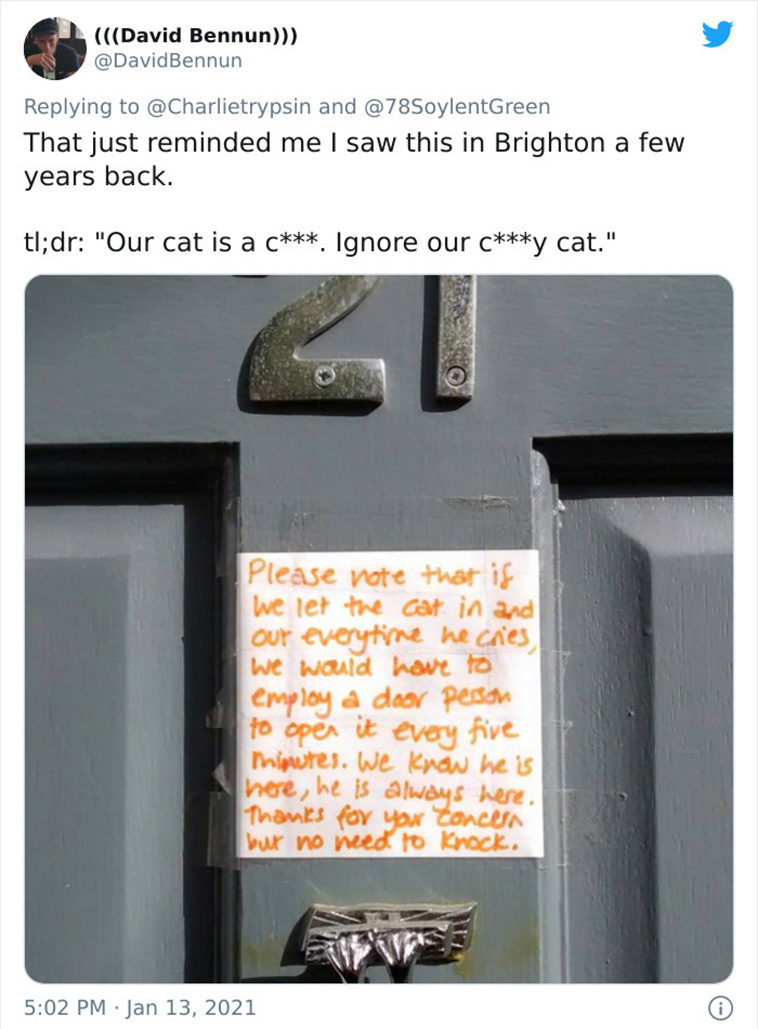 cat notes warnings