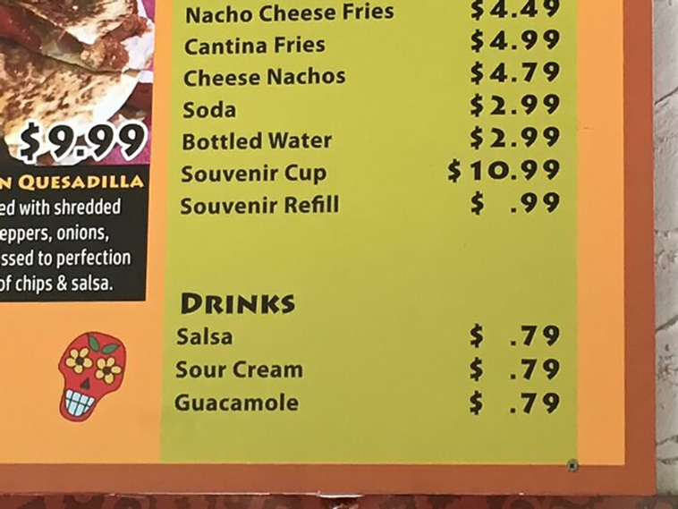 menu fails