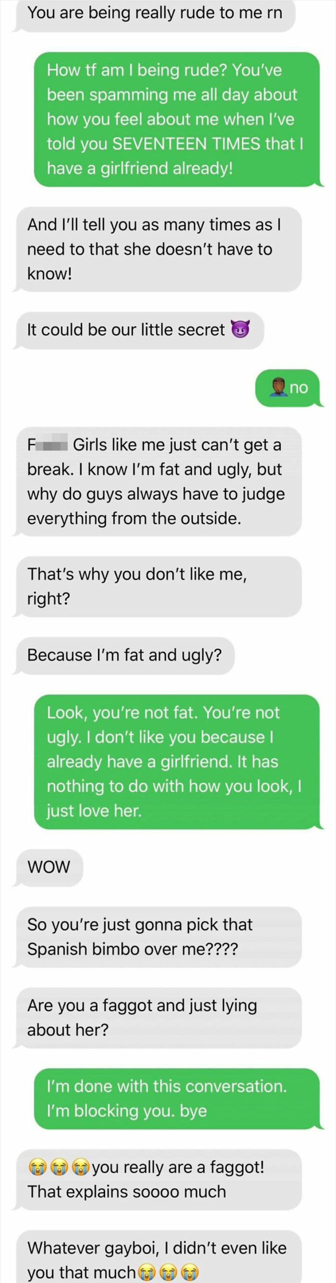 cringey girls messages