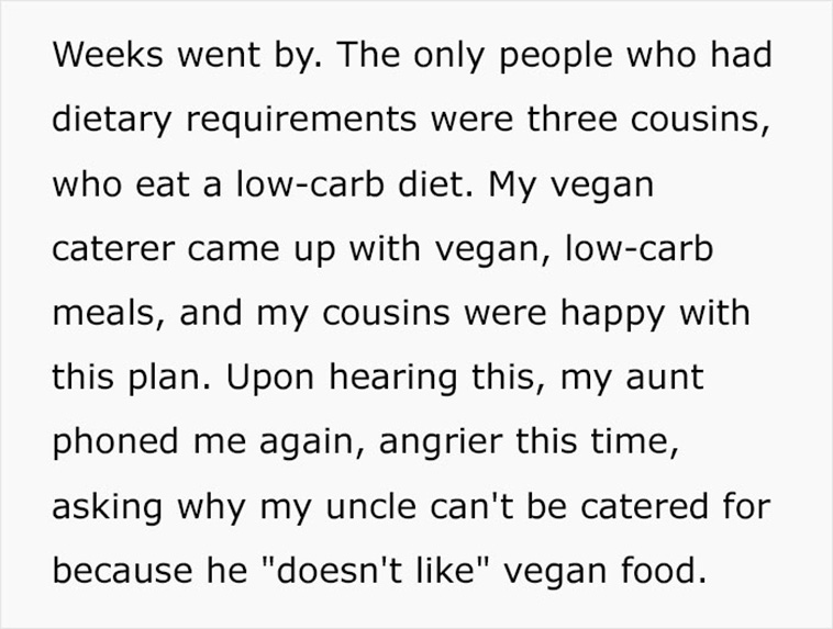  refuses vegan meal