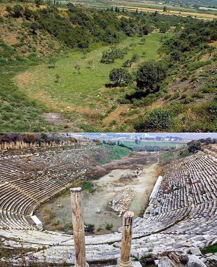 Before and After of an Ancient Greek Stadium Excavation