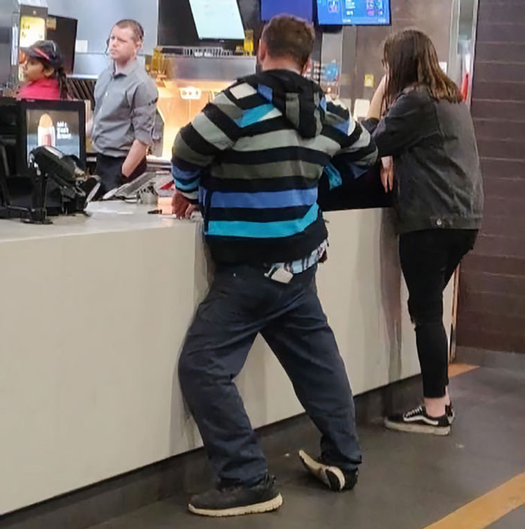 standing weirdly