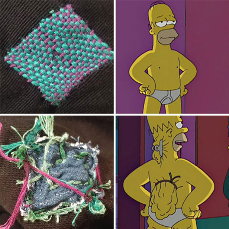 repairing clothes