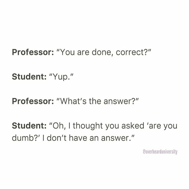 overheard in university