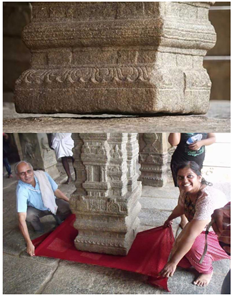 The hanging pillar Veerabhadra temple