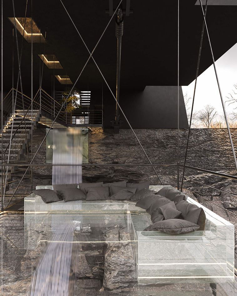 suspended house