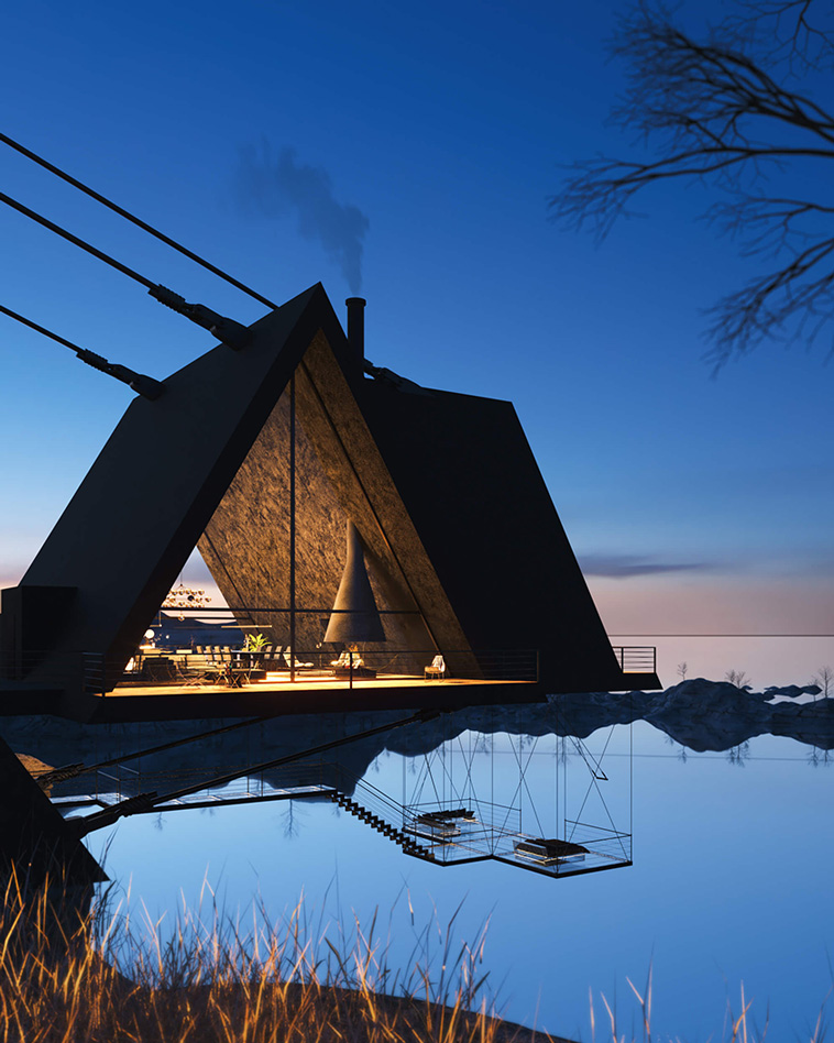 suspended house