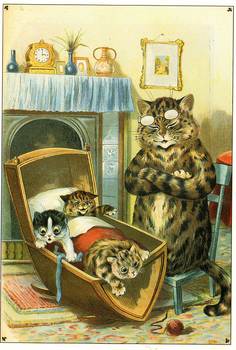 Louis Wain cat illustations from 1900s& 1910s