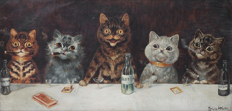 Louis Wain cat illustations from 1900s&1910s