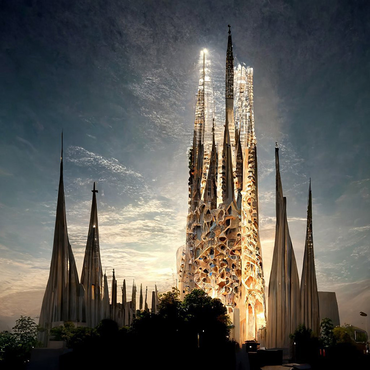 Basilica de la Sagrada Familia inspired interpretation