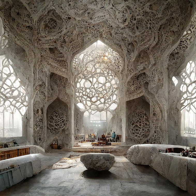 Persian and Baroque inspired interior