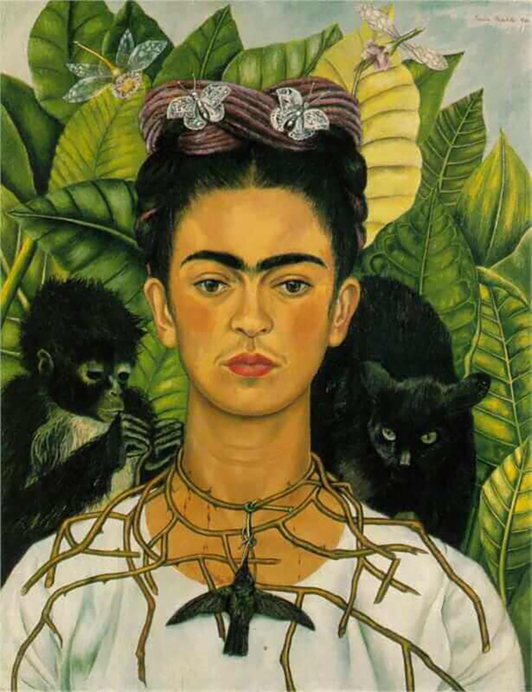 Self-portrait with Thorn Necklace and Hummingbird by Frida Kahlo