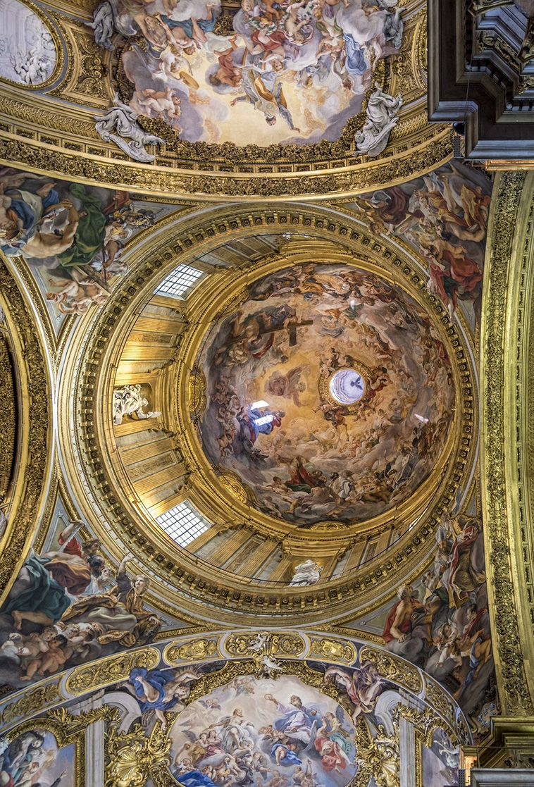 church of the gesu, baroque ceilings