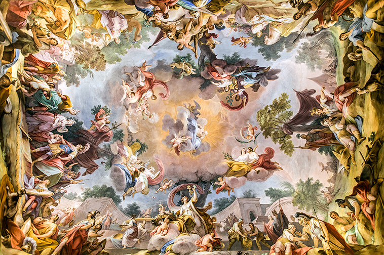 Royal palace of caserta, baroque ceilings