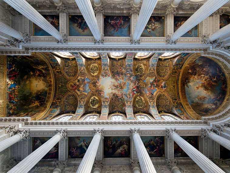 Baroque ceilings of Palace of Versailles, France