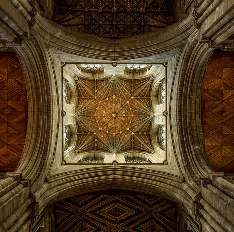Peterborough Cathedral vaults on the roof