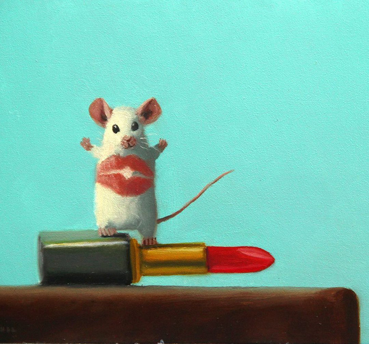 One of Stuart Dunkel's mice paintings
