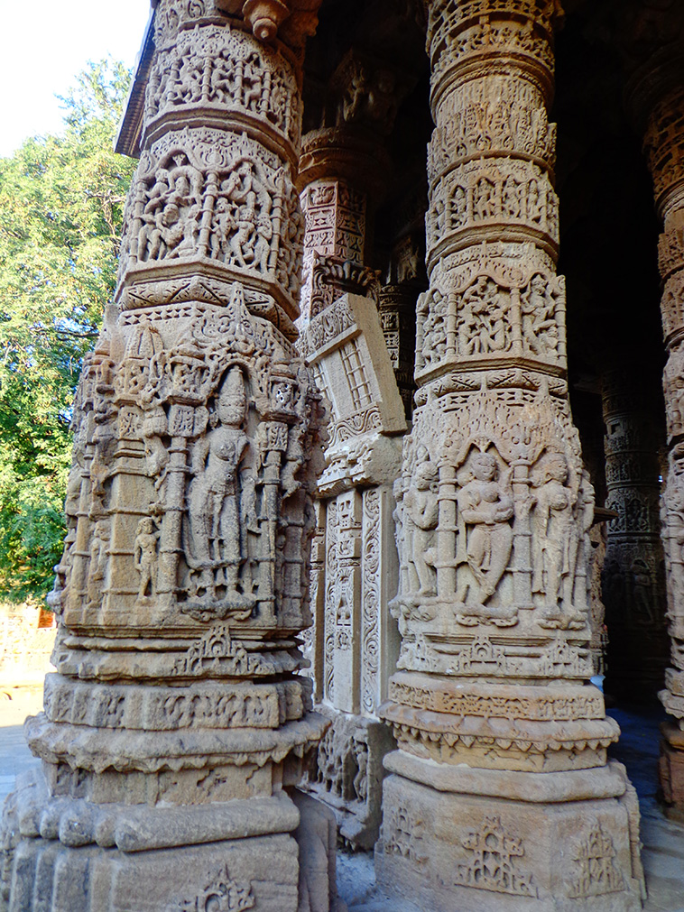 The columns of modhera sun temple