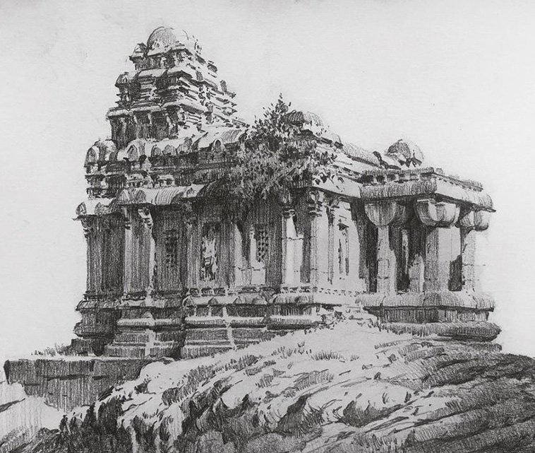 Indian Temple drawing