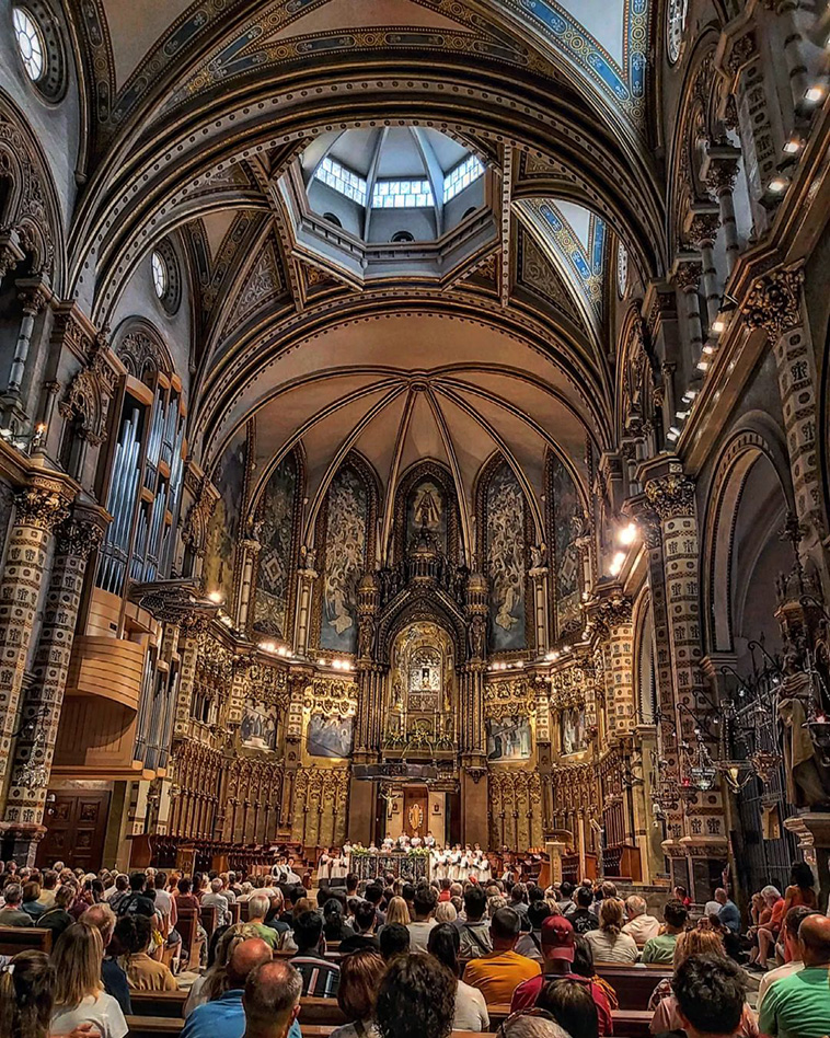 inside the basilica of Montserrat