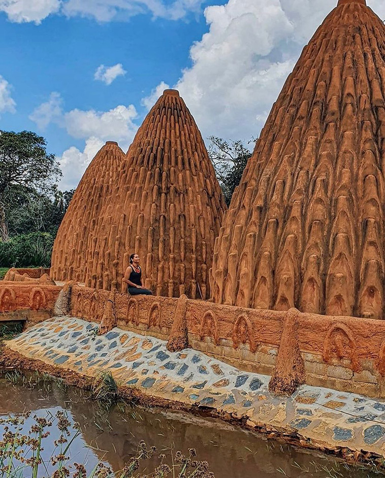 African village huts