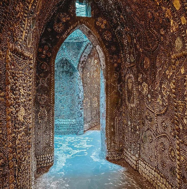 The Shell Grotto: Underground Passageway Entirely Covered with Seashells