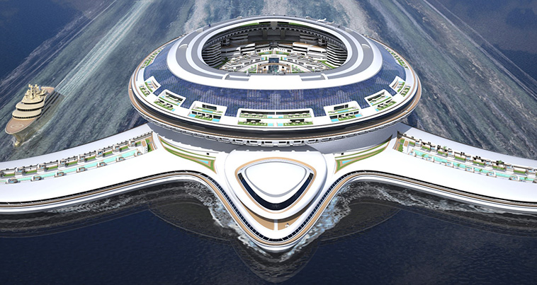 Turtle-Shaped Floating City with 60,000 People Capacity