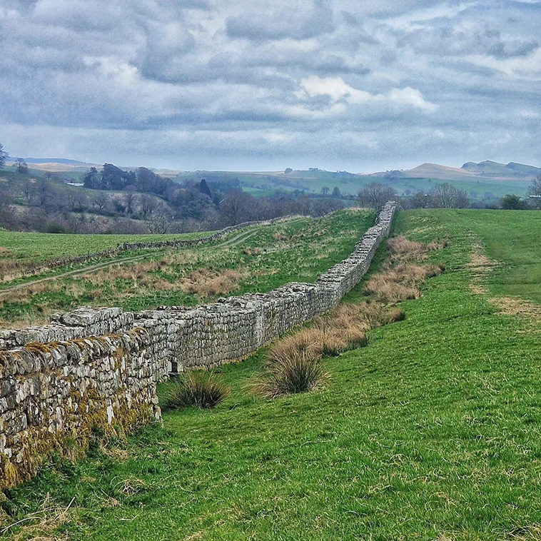 hadrian's wall up close the first wall of the famous walls in history that is in the Uk