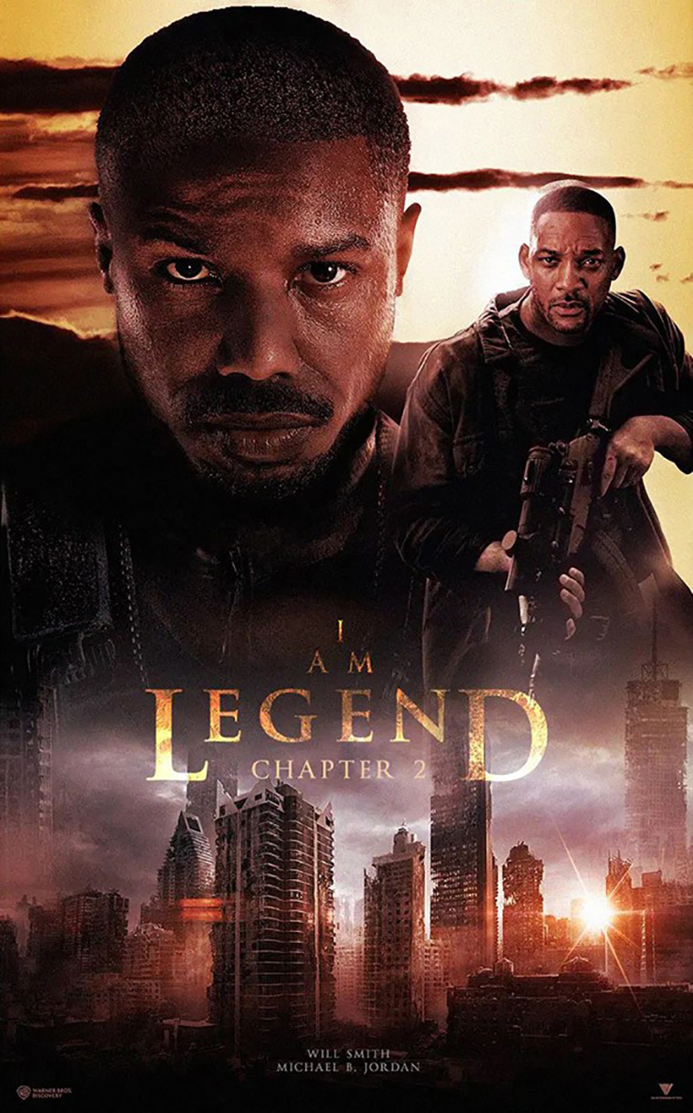 A concept art for an I Am Legend sequel starring Michael B. Jordan