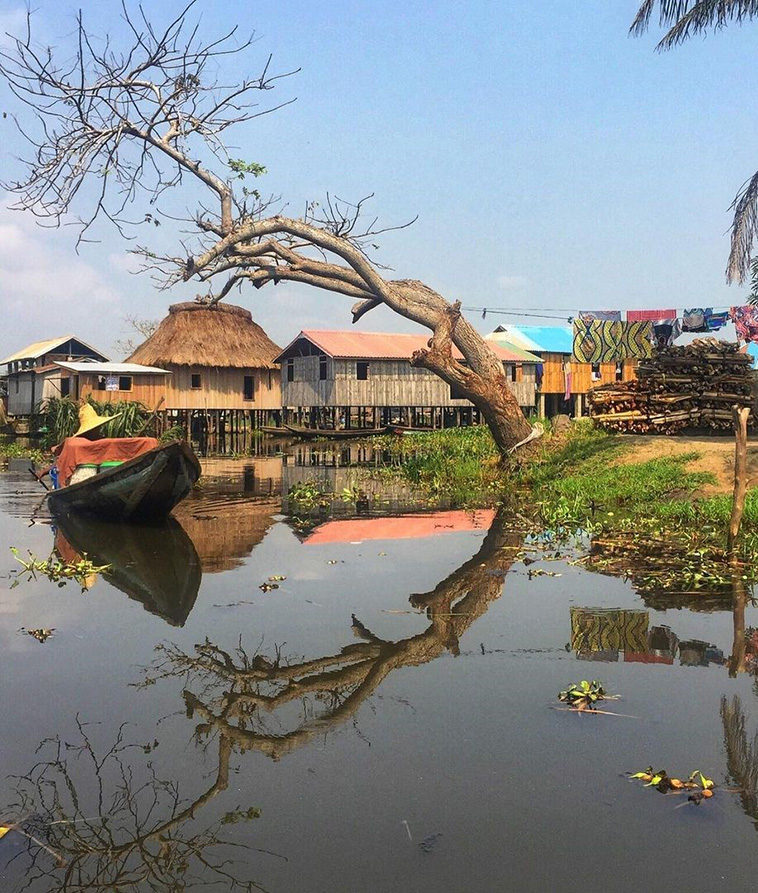 Lake Villages, Ganvie Village, aka Venice of Africa, in Lake Nokokué, Benin