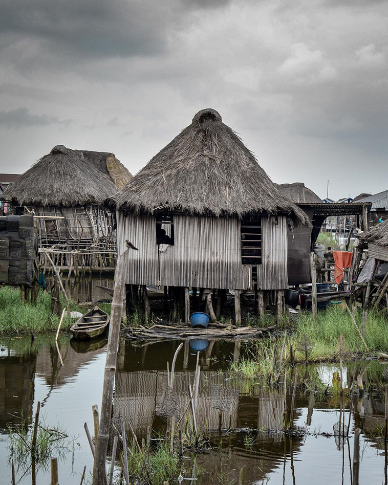 Ganvie Village, aka Venice of Africa, in Lake Nokokué, Benin