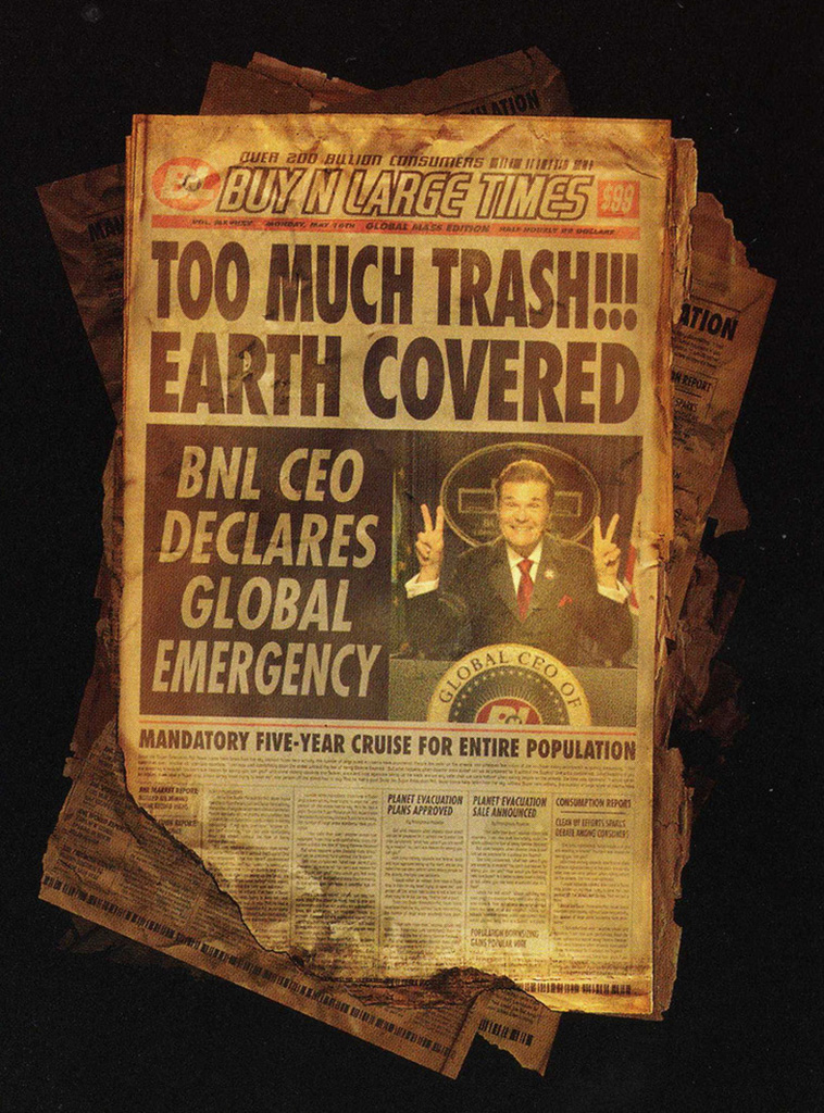 the premise for the post-apocalyptic earth is the amount of trash