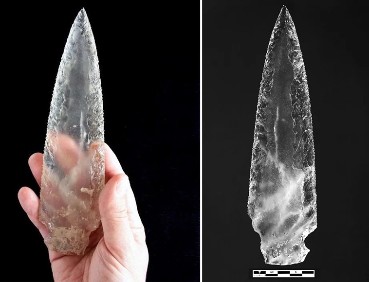 historical artifacts, crystal spearhead