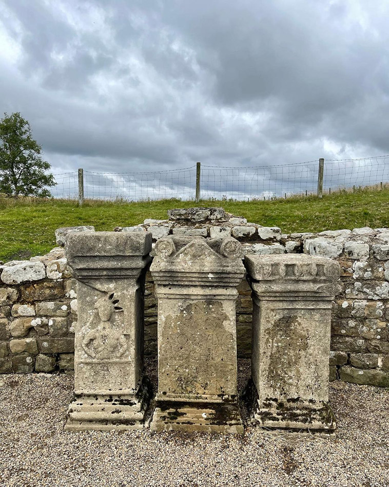 stones of temple of mithras roman site in britain