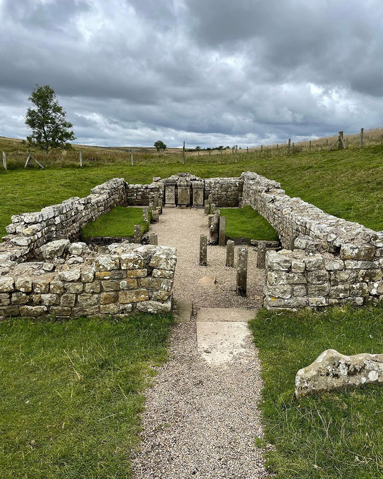 the remains of temple of mithras roman site in britain 
