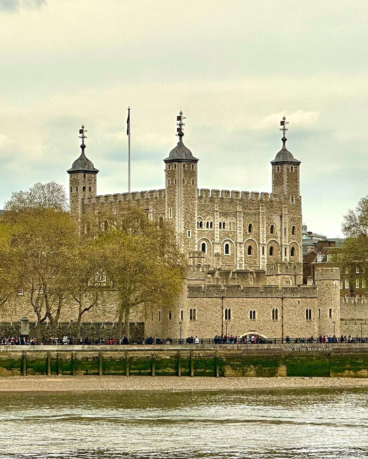 tower of london from behind thames