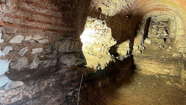 the inside of the secret Roman tunnel