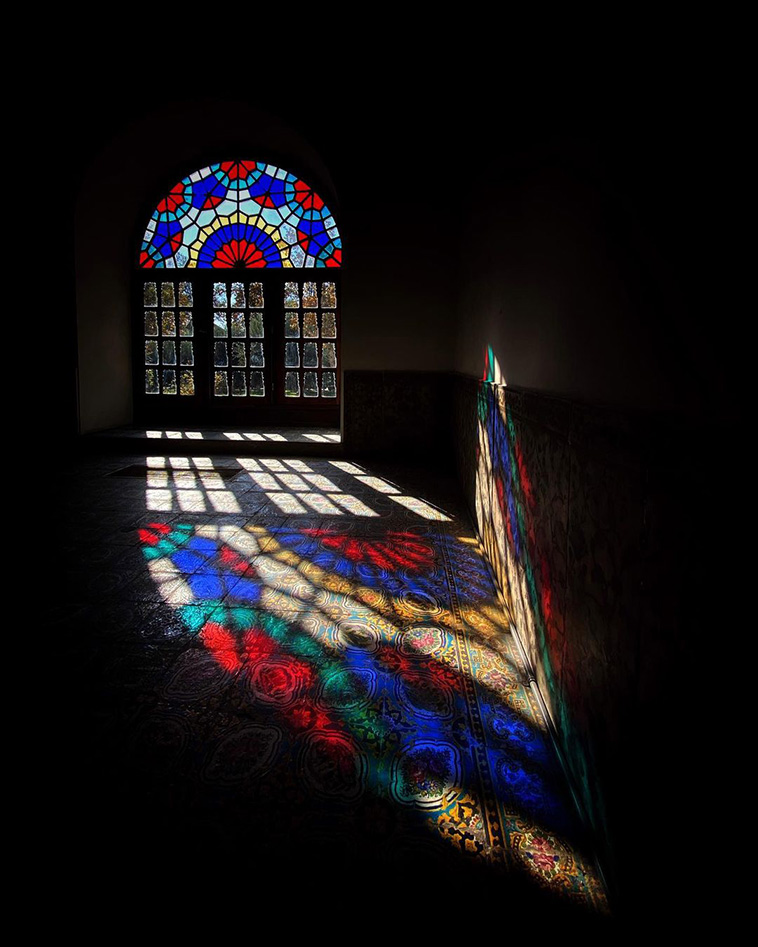 stained glassess, golestan palace