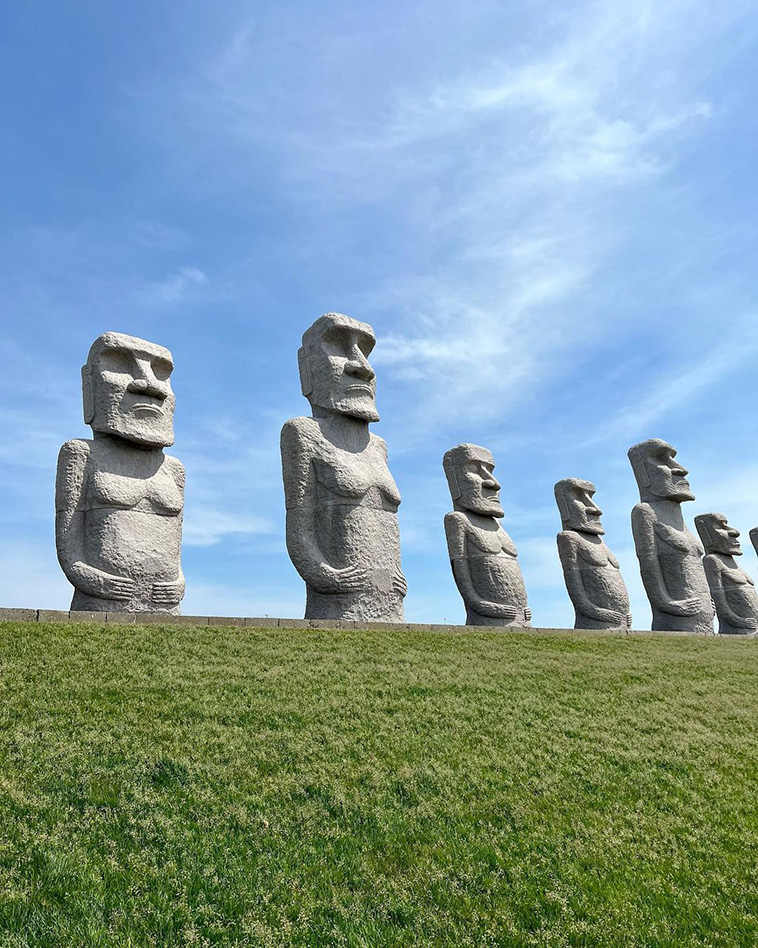 moai heads, makomanai takino cemetery