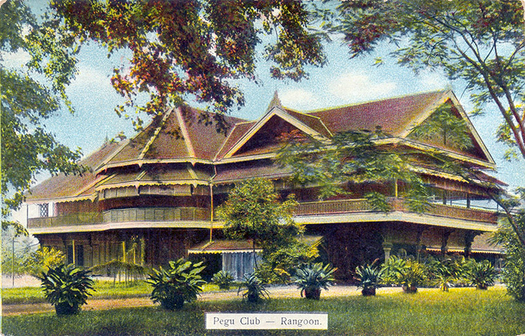 pegu club one of colonial buildings in myanmar