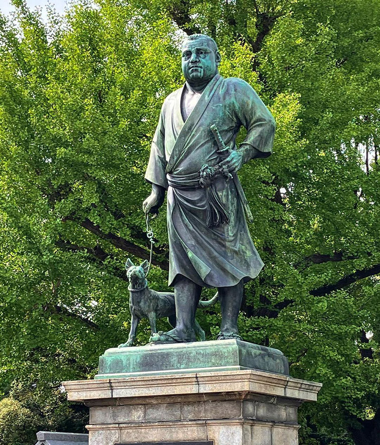 saigo takamori statue with his dog